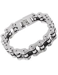 Stainless Steel Bike Chain 3/4 Stainless and Black - Unleashed Jewelry