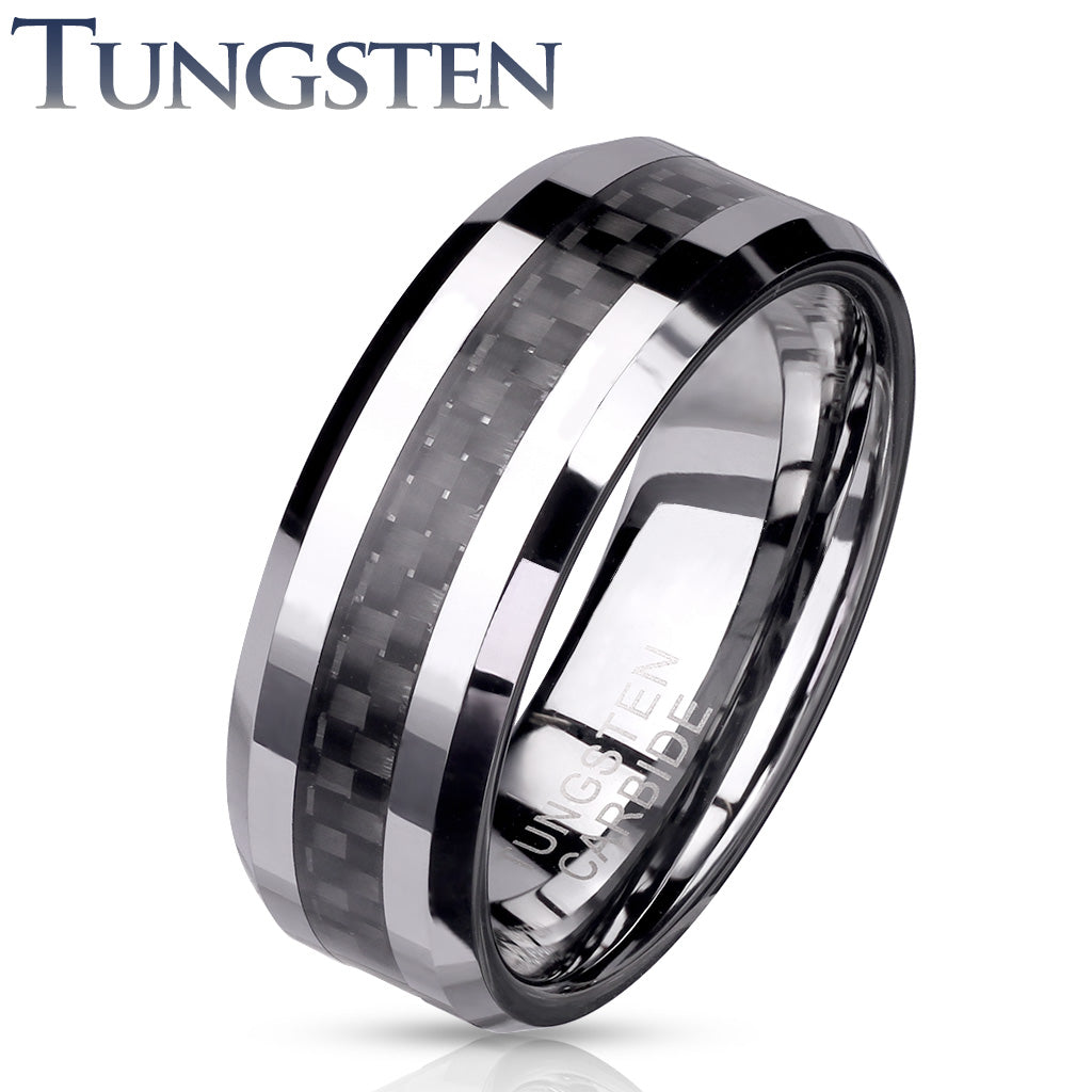 Tungsten Ring Carbon Fiber - Unleashed Jewelry