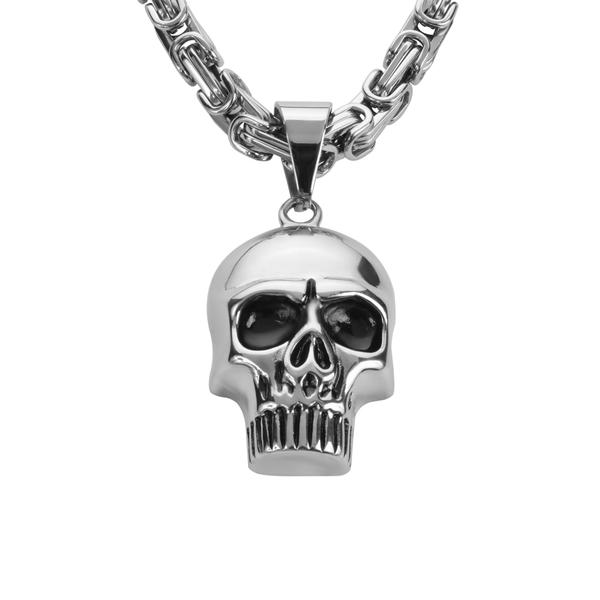 Grinding skull with chain - Unleashed Jewelry