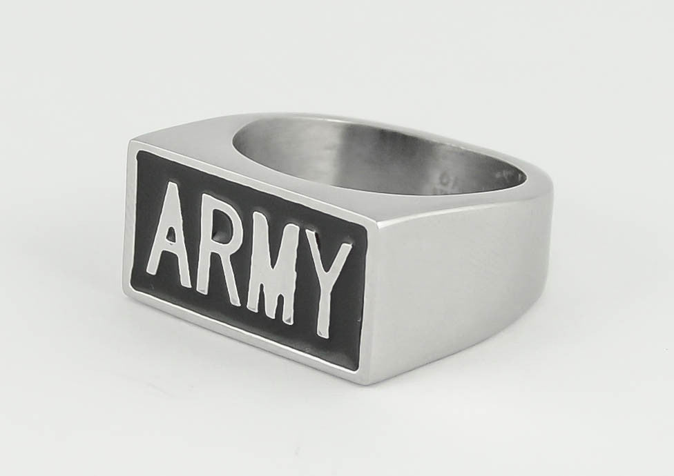 Stainless ring ARMY - Unleashed Jewelry