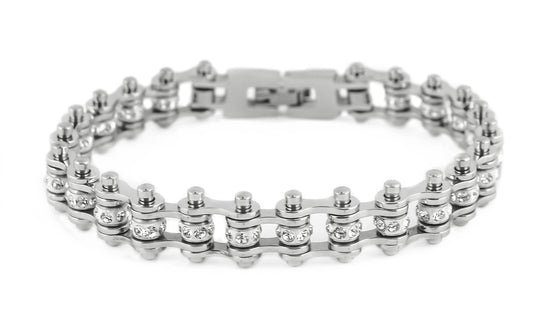 Mini Bling Crystal Bike Chain Steel - Unleashed Jewelry