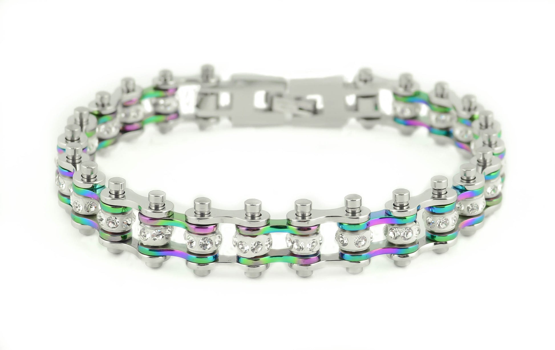 Mini Bling Crystal Bike Chain Rainbow - Unleashed Jewelry