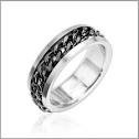 Spinner Ring- Black Chain - Unleashed Jewelry