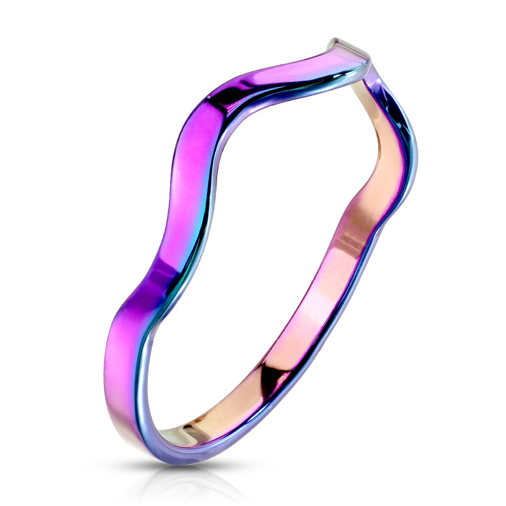 Rainbow wavy ring - Unleashed Jewelry