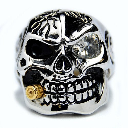 Bullet Smoking Skull - Unleashed Jewelry