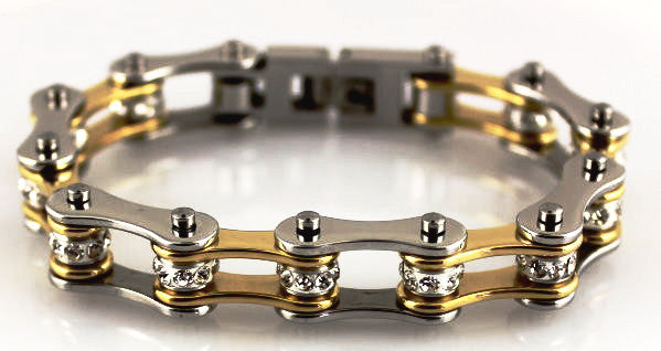 Bling Bike Chain- Gold & Stainless - Unleashed Jewelry
